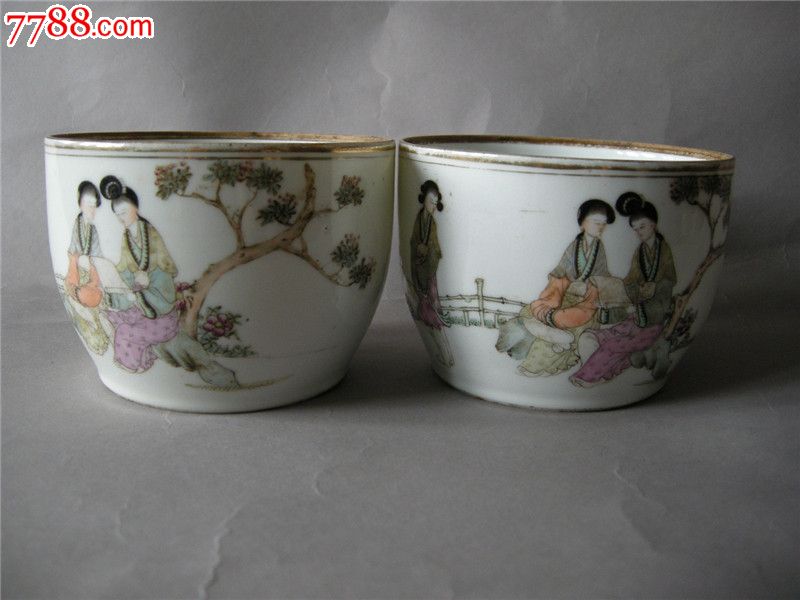 名家罗仲林一对瓷