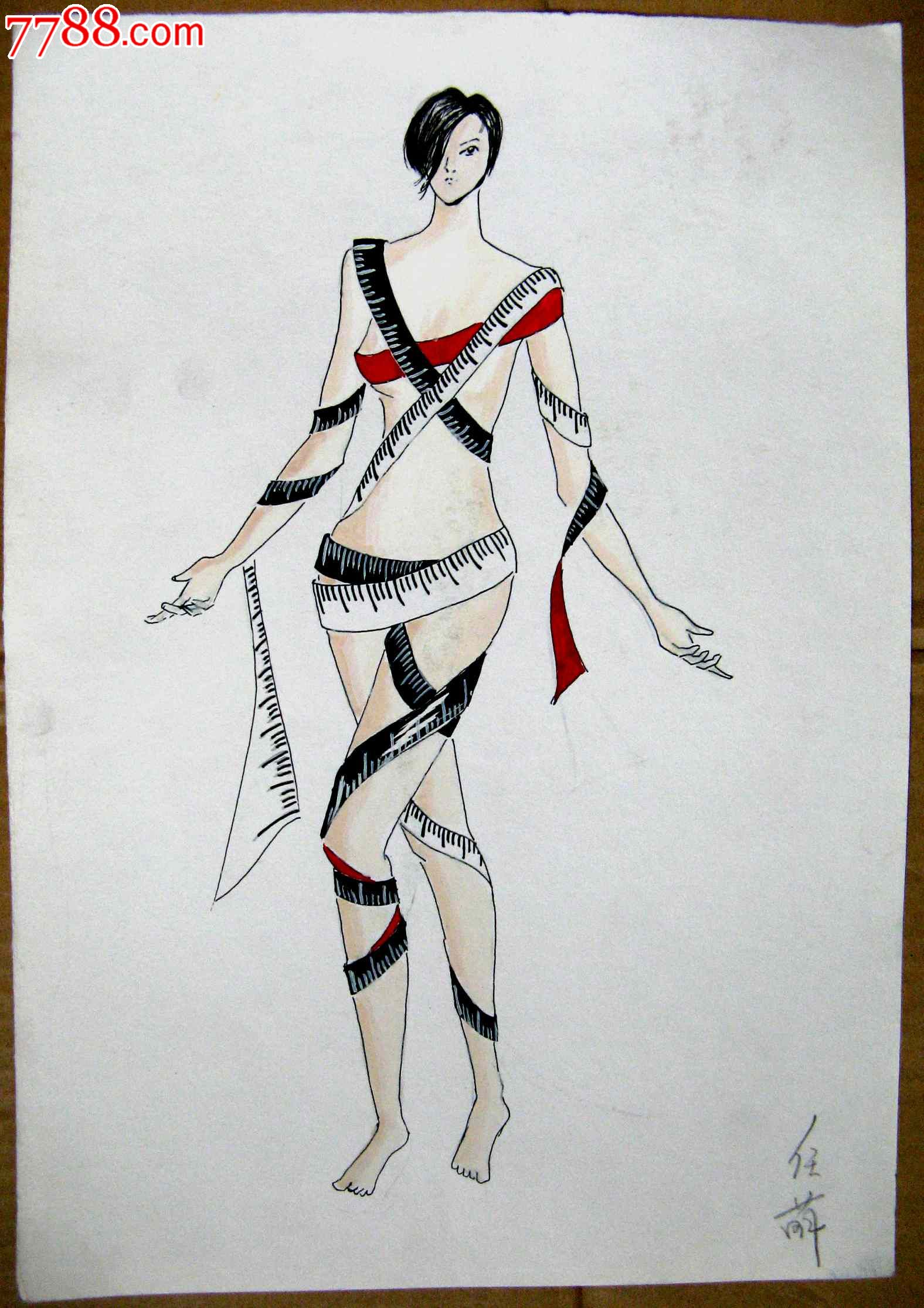 钢笔素描人物画:短发模特-价格:5元-se24487502-素描/速写-零售-7788