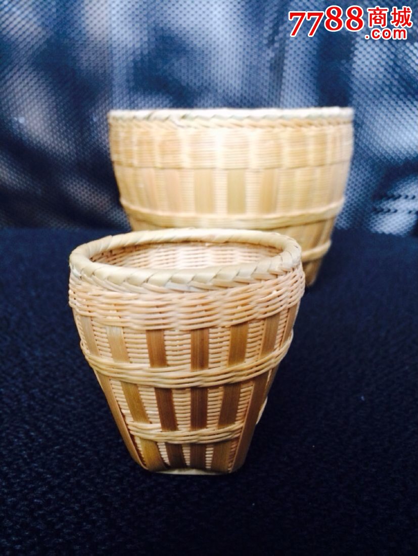 纯手工艺品迷你竹编篓三件套