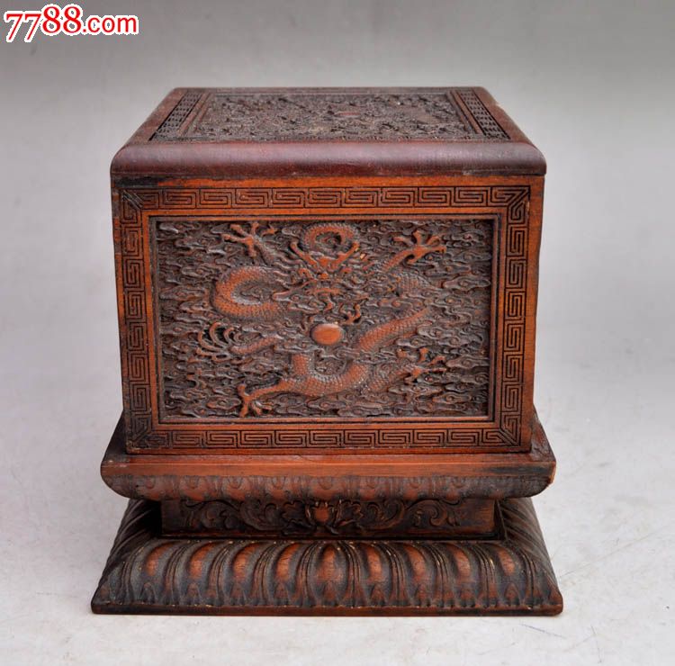 花梨木精品云龙图玉玺盒