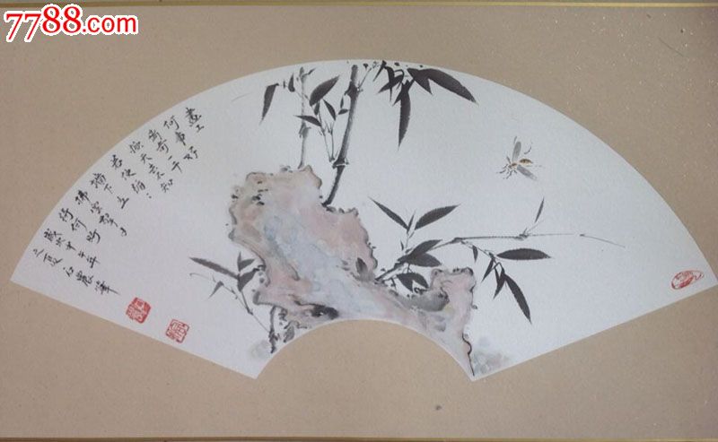 扇面小品花鳥--竹圖-保真收藏送人禮品客廳書房掛畫_花鳥國畫原作