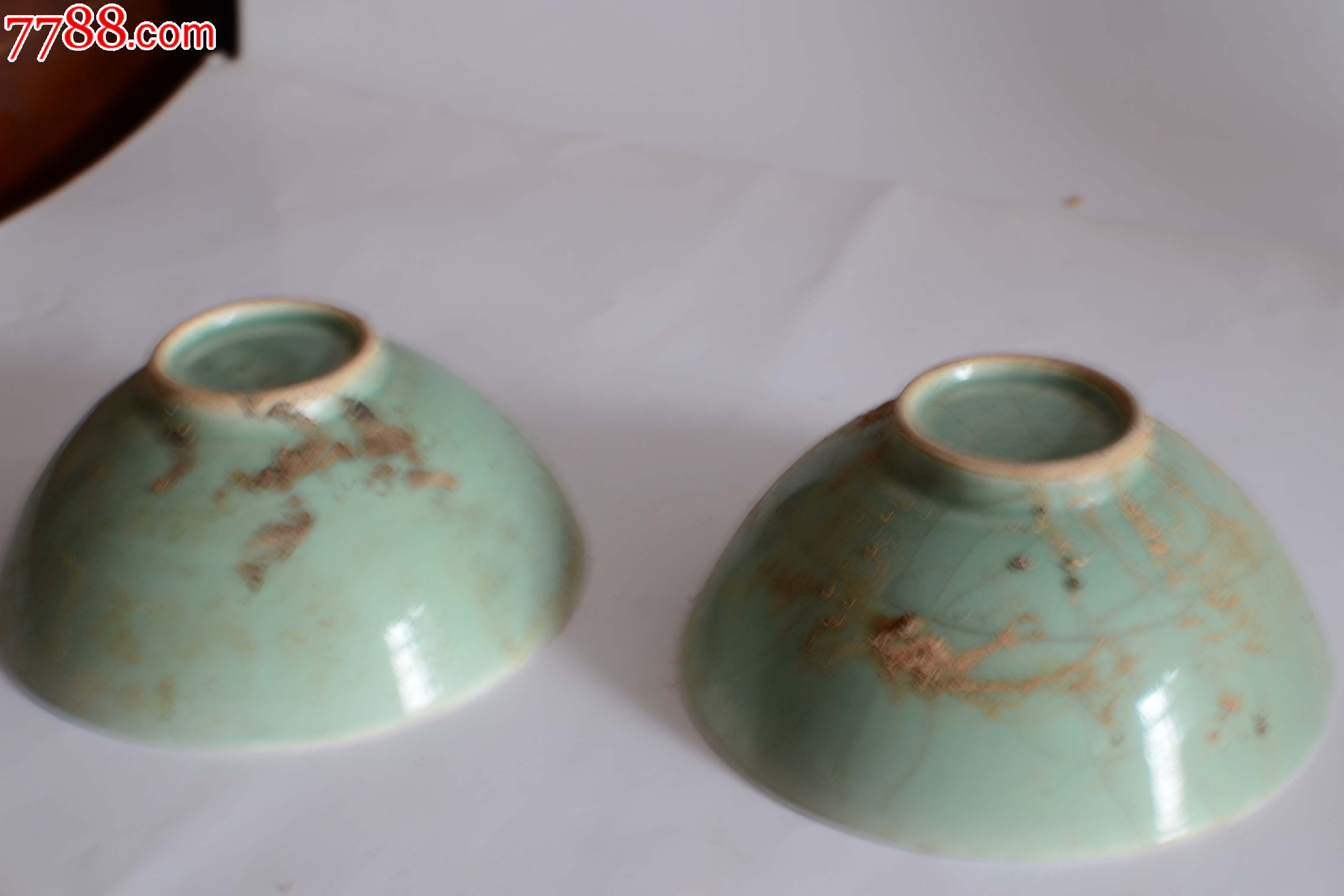 豆青碗一对_青瓷/秘色瓷_收藏价格_鉴定交易_7788瓷器网