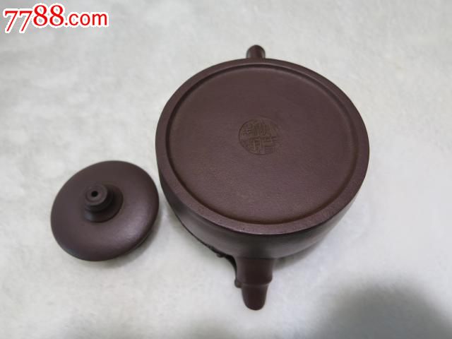 宜兴紫砂壶王兆春制原矿紫泥井栏竹叶壶