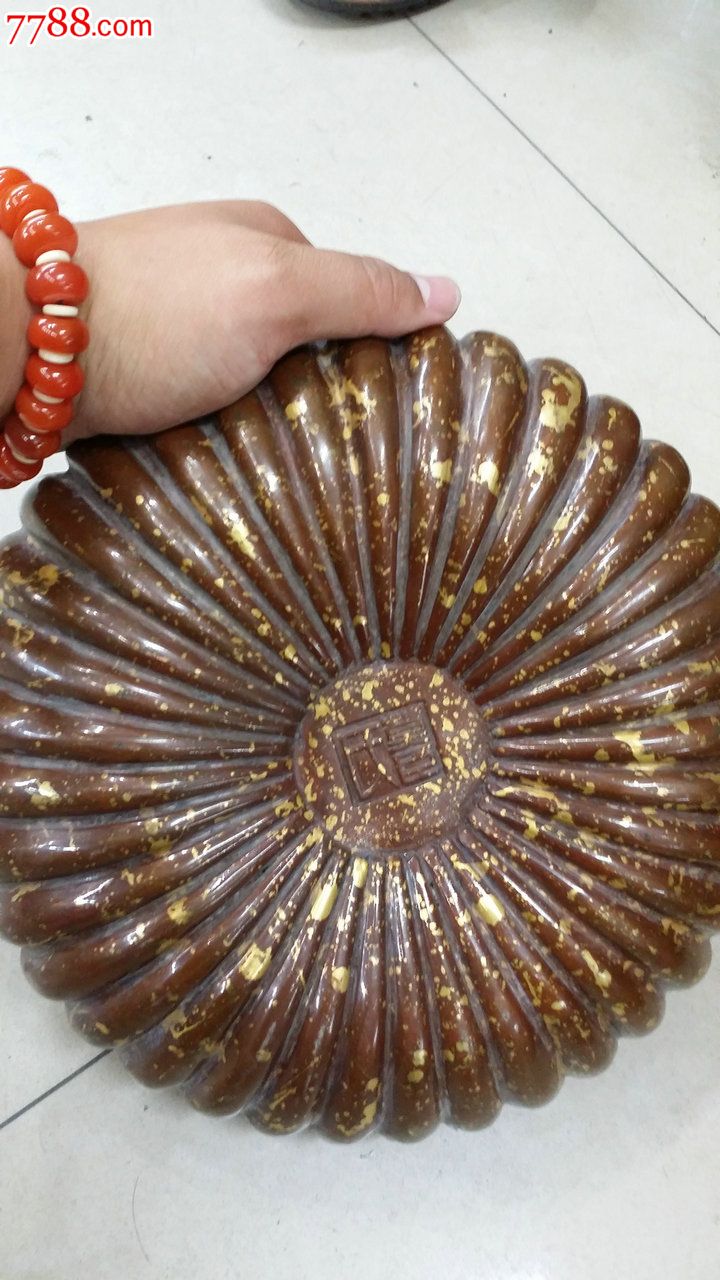 云南老斑铜南瓜形大香炉造型别致直径22cm