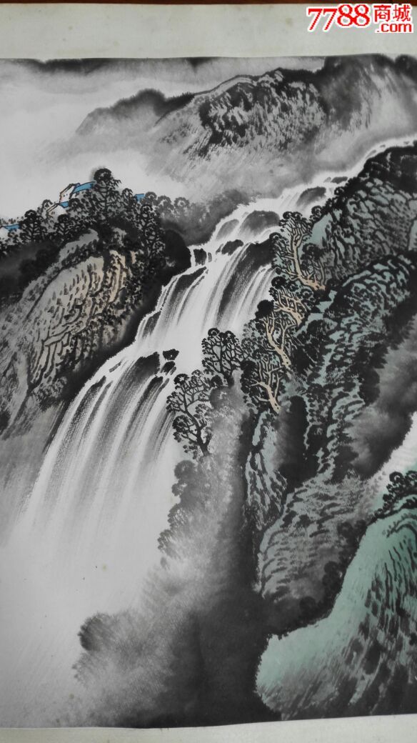 海派画家龚建平99年作山水画