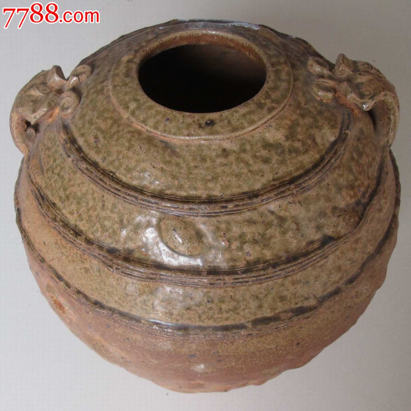 汉代,越窑青瓷瓿,双鱼耳-价格:15000元-se27069023-青瓷/秘色瓷-零售