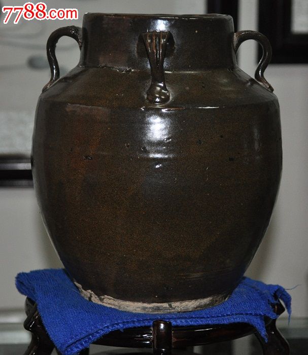 耀州老茶釉四系罐一只!