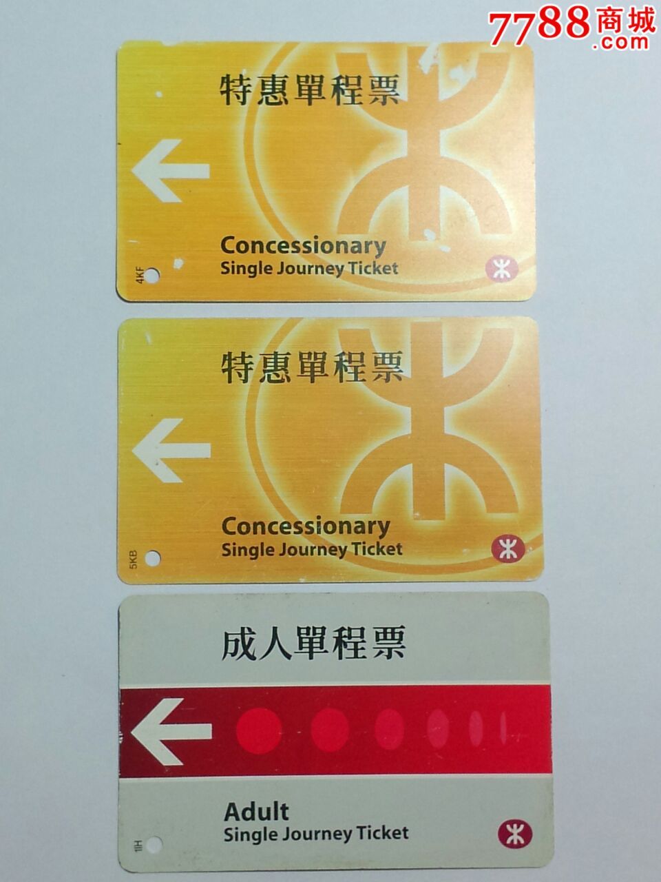 香港地铁卡三张单程票背面线路图