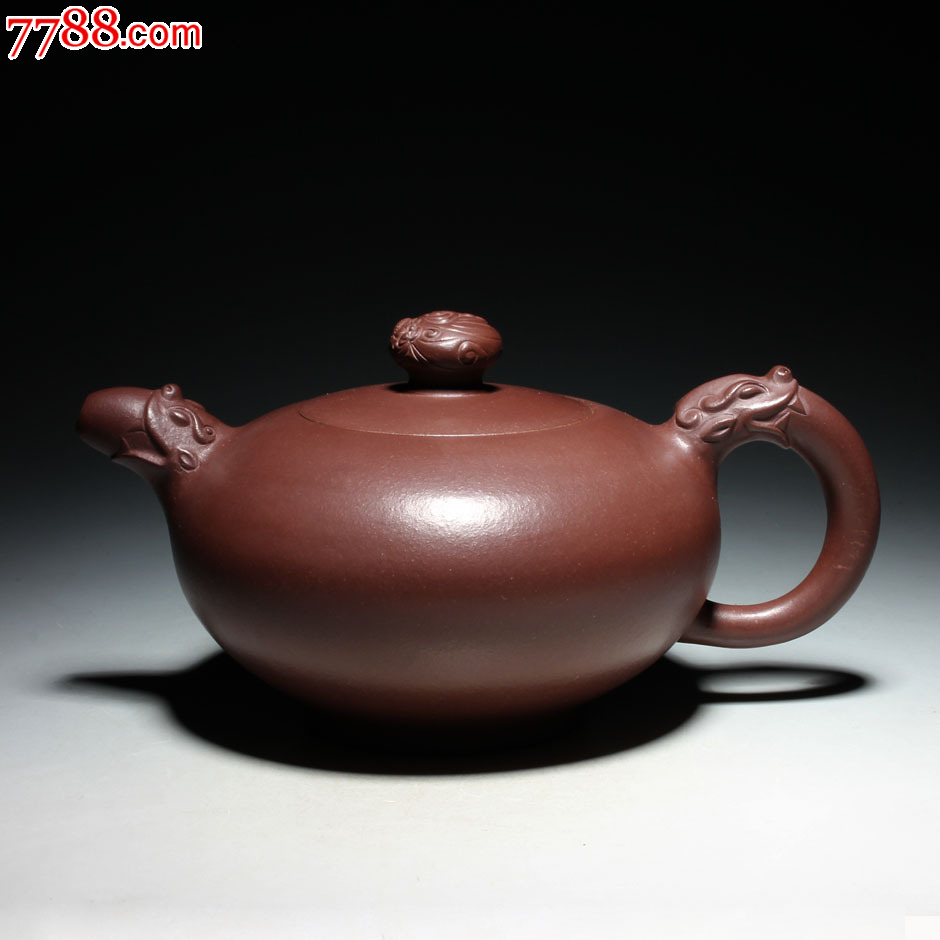 紫砂茶壶一厂老壶双龙戏珠壶650cc