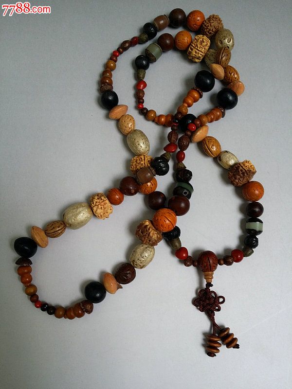 古董古玩杂项民间淘换的清代十八子菩提项链佛