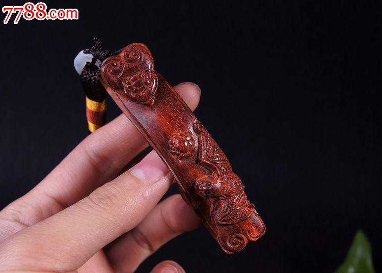 天然印度小叶紫檀如意把玩老料金星小叶檀木木雕文玩手把件