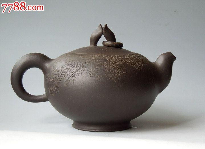 龙凤呈祥宜兴紫砂壶研究员级高级工艺美术师作品带证书执壶照