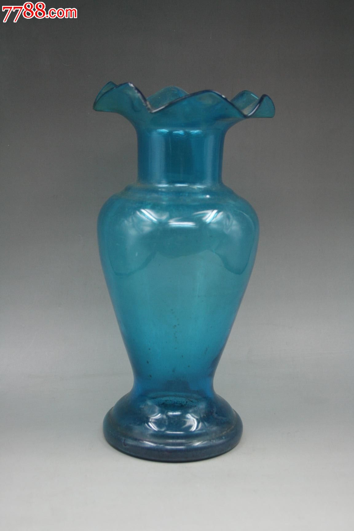 民国蓝琉璃花瓶
