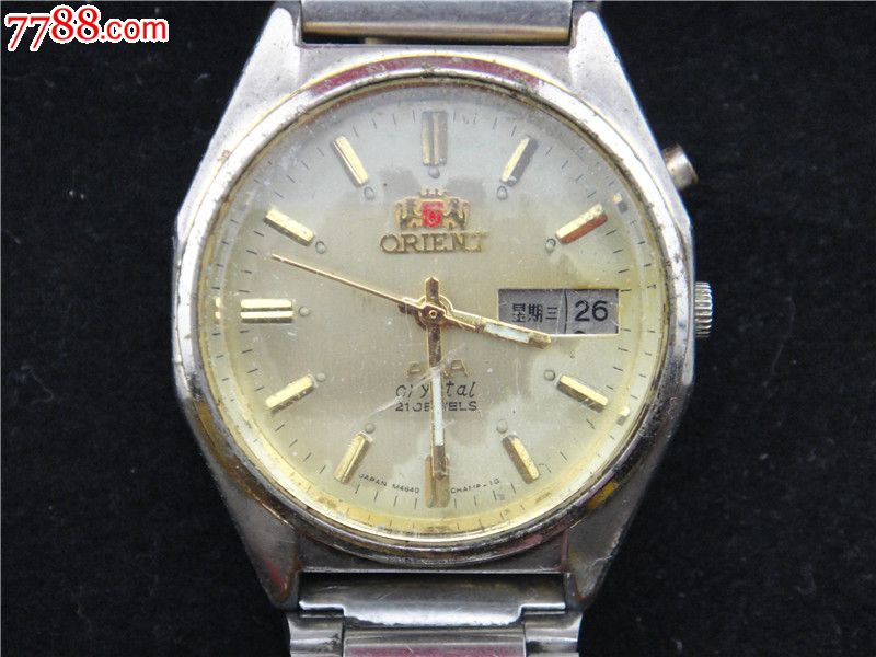 立体蒙黄盘双狮aaa全自动双日男机械表机芯46943