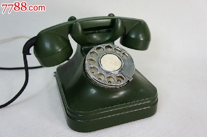 墨绿色zz-9型胶木拨盘式电话机
