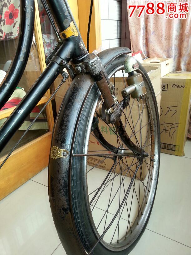 日本古董尾州牌26型弯梁自行车稀有品