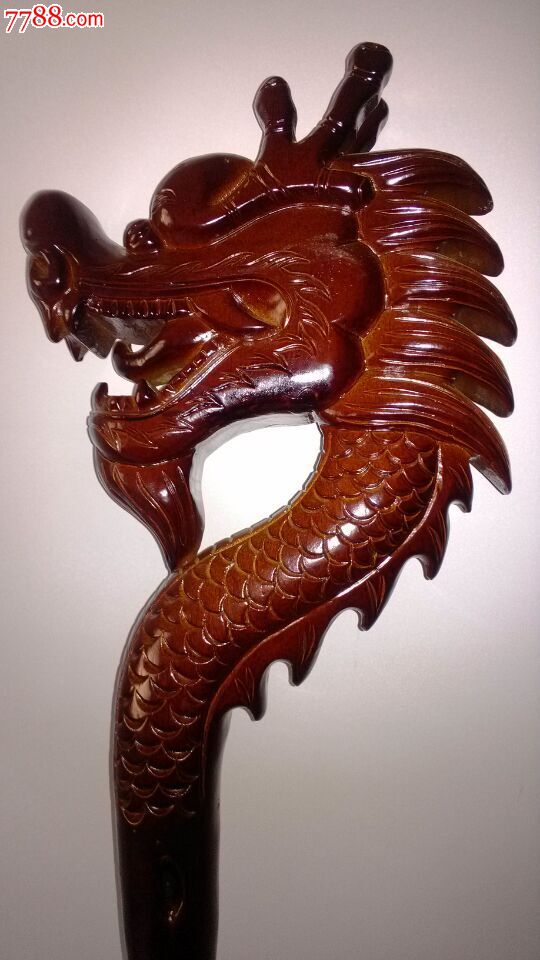 武当山纯天然木质大件龙头拐棍*老艺人作品
