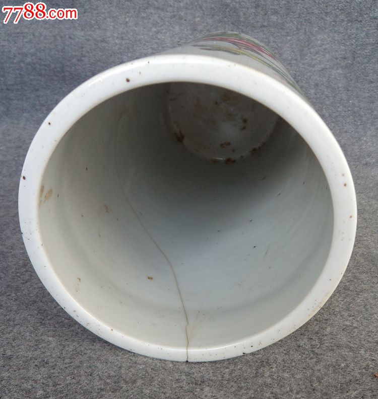 清代民国名家胡海鑫浅绛粉彩帽筒景德镇瓷器古董古玩收藏