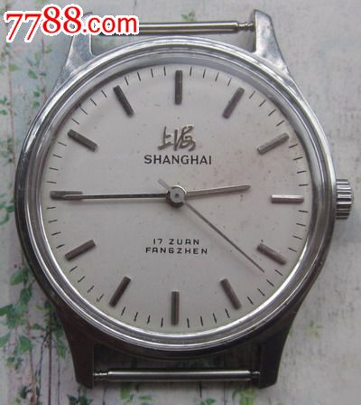 上海产上海8120(1110)牌17钻全钢防震手卷机械男表-手表/腕表--se