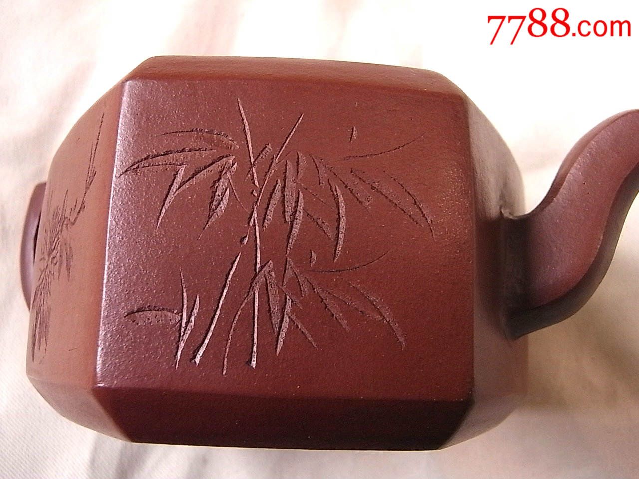 回流的全品朱可心早期梅兰竹菊图六方紫砂壶