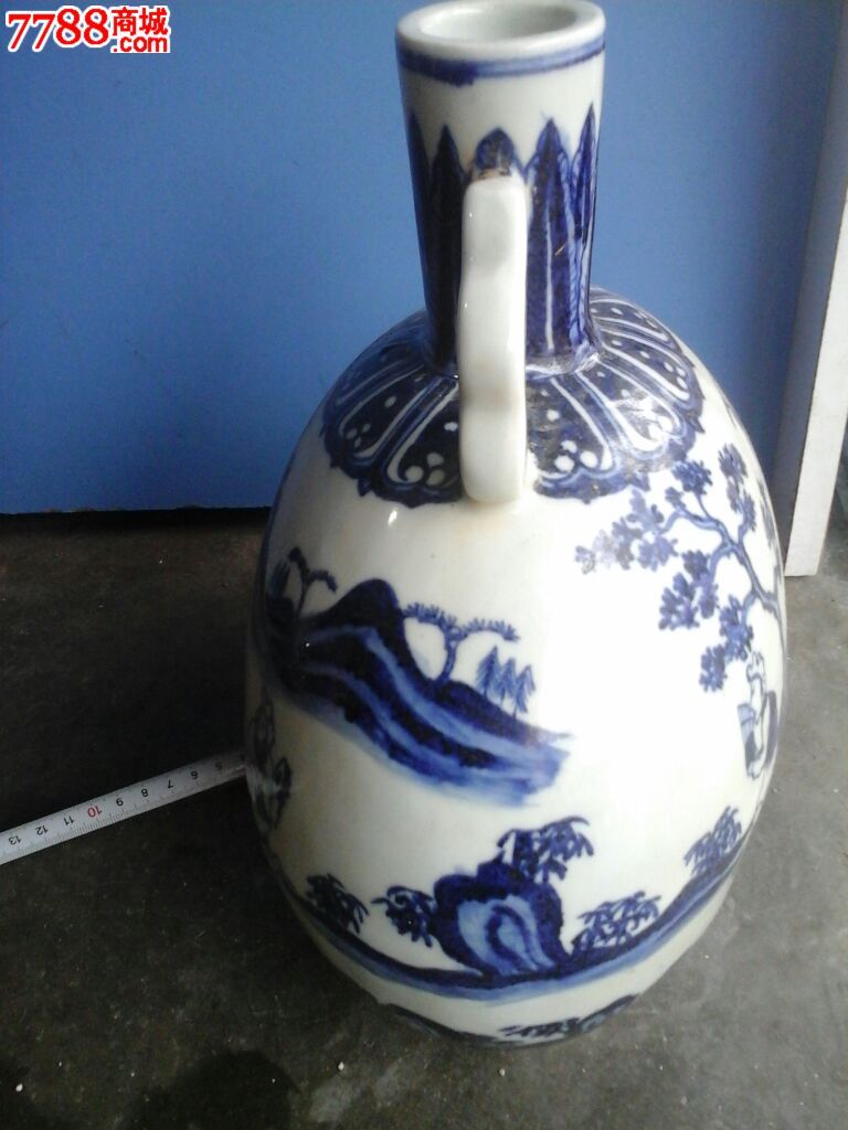 青花人物扁瓶-se29301823-青花瓷-零售-7788收藏__中国收藏热线