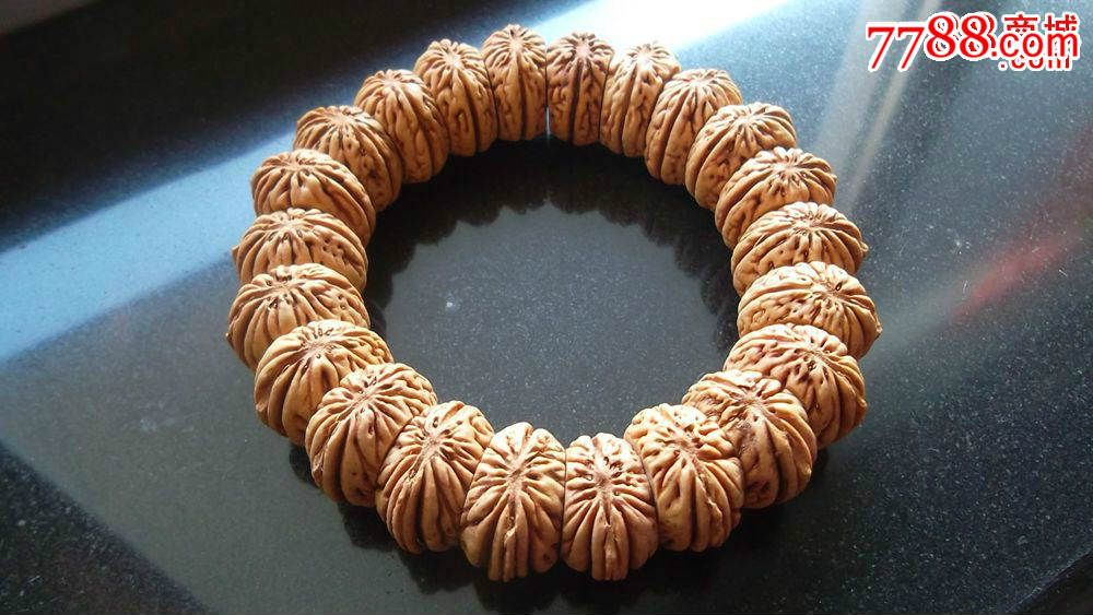 文玩核桃密纹山核桃扇面手串直径19mm左右