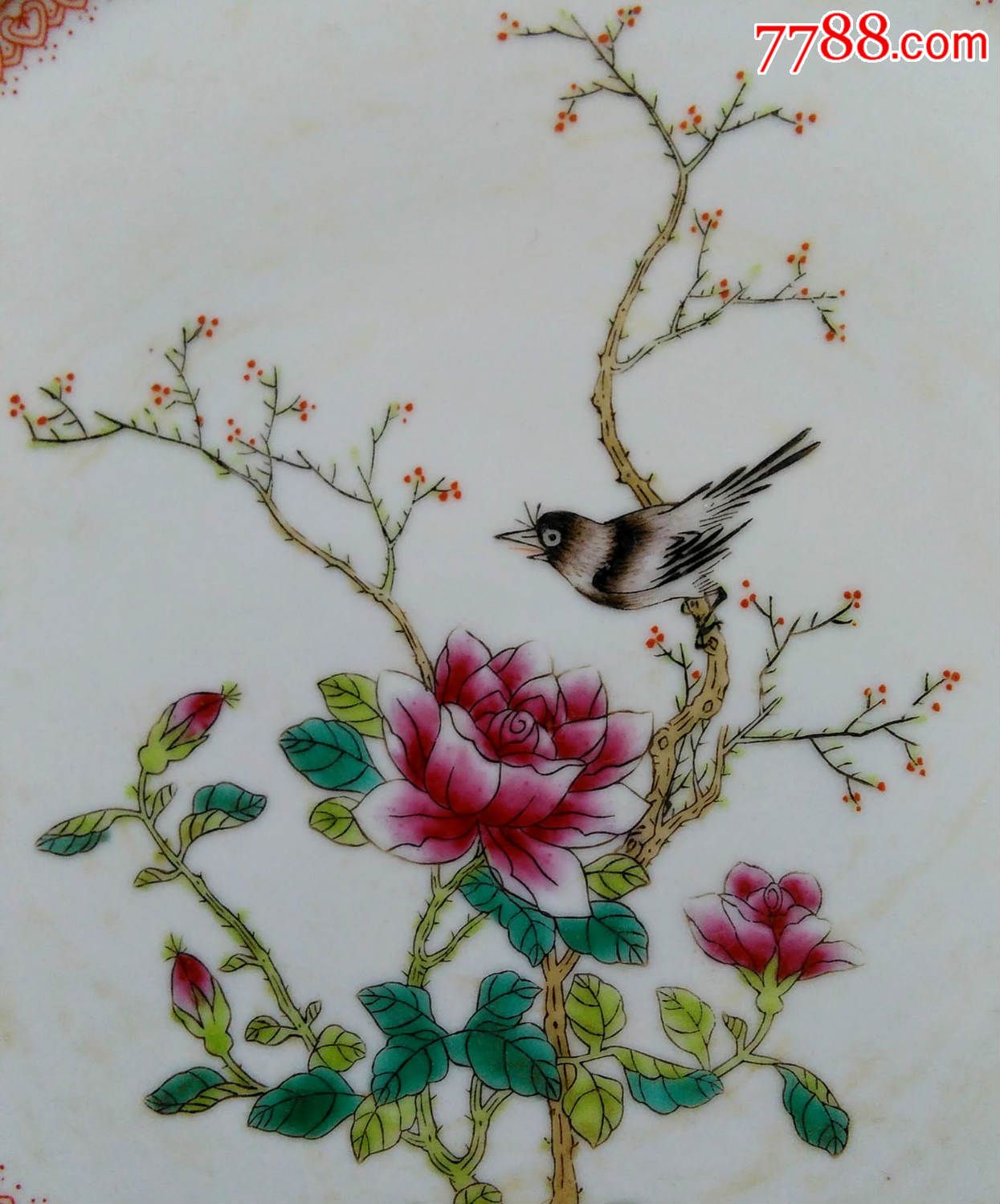 景德镇花鸟彩绘茶盘