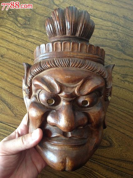 老木雕面具鬼面金刚面武士面