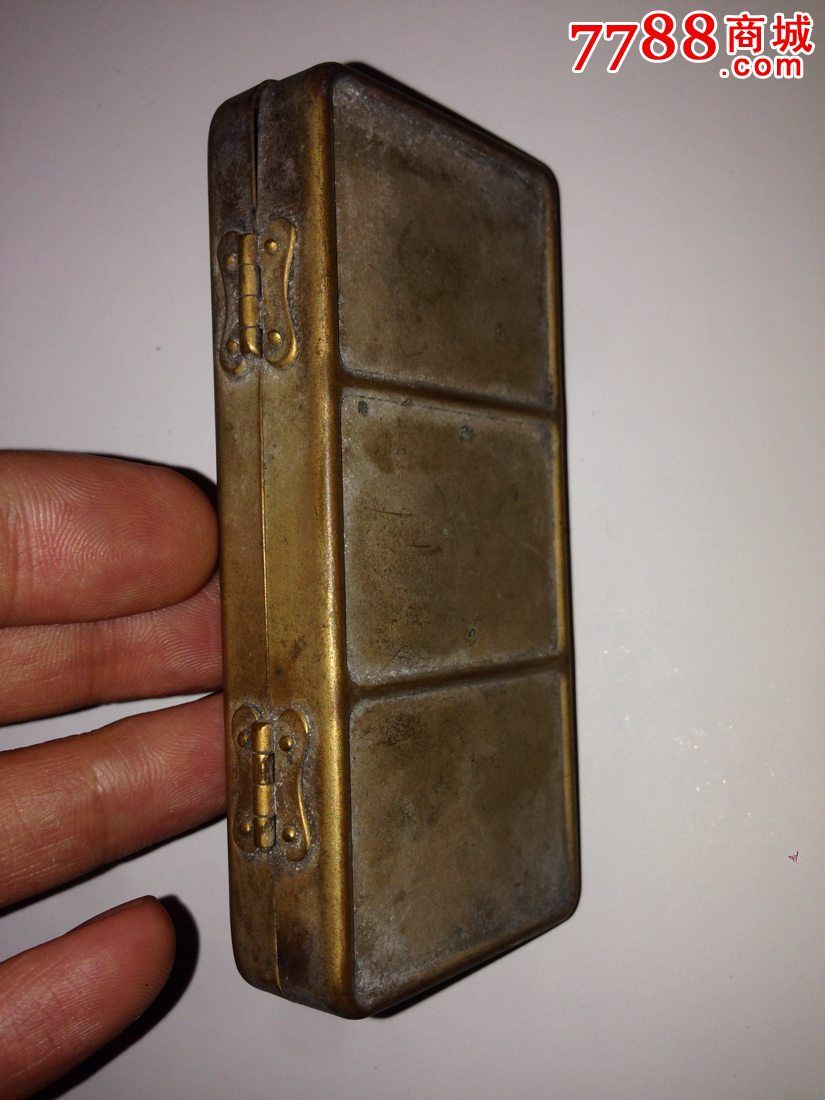 民国吉列剃须刀铜盒刀片盒一盒刀片