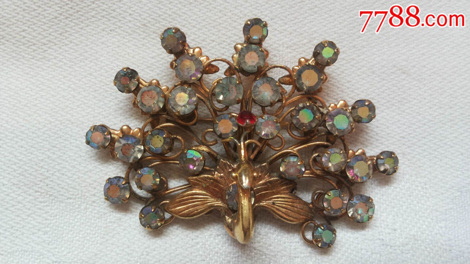 70年代孔雀开屏——老式胸针