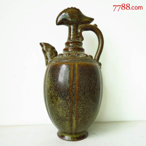 唐代茶叶末釉凤首倒流壶(精品)