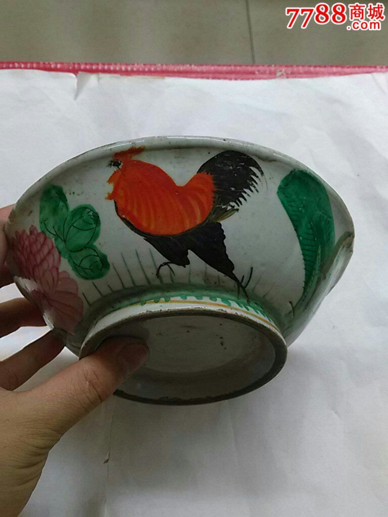 民国八角鸡公碗