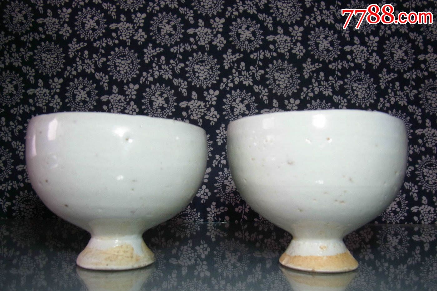 古代瓷器收藏高古瓷宋代南宋青白瓷建宁窑高脚杯酒杯一对