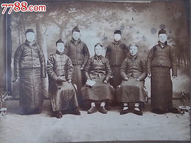 民国晋商合影老照片,品相好,尺寸大,包老