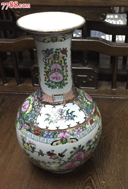 80年代国营瓷厂广彩花瓶