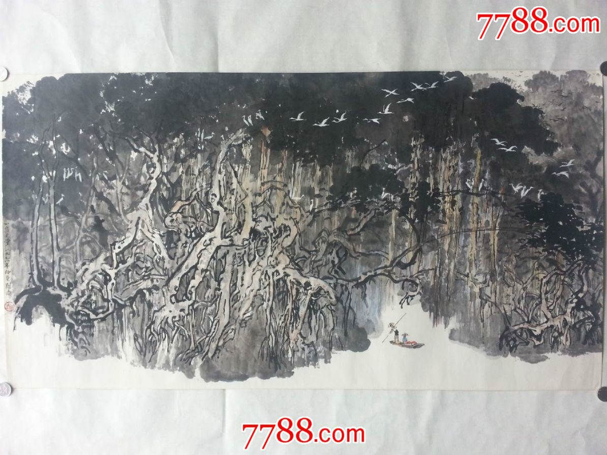 著名版画家刘仑小鸟天堂精品