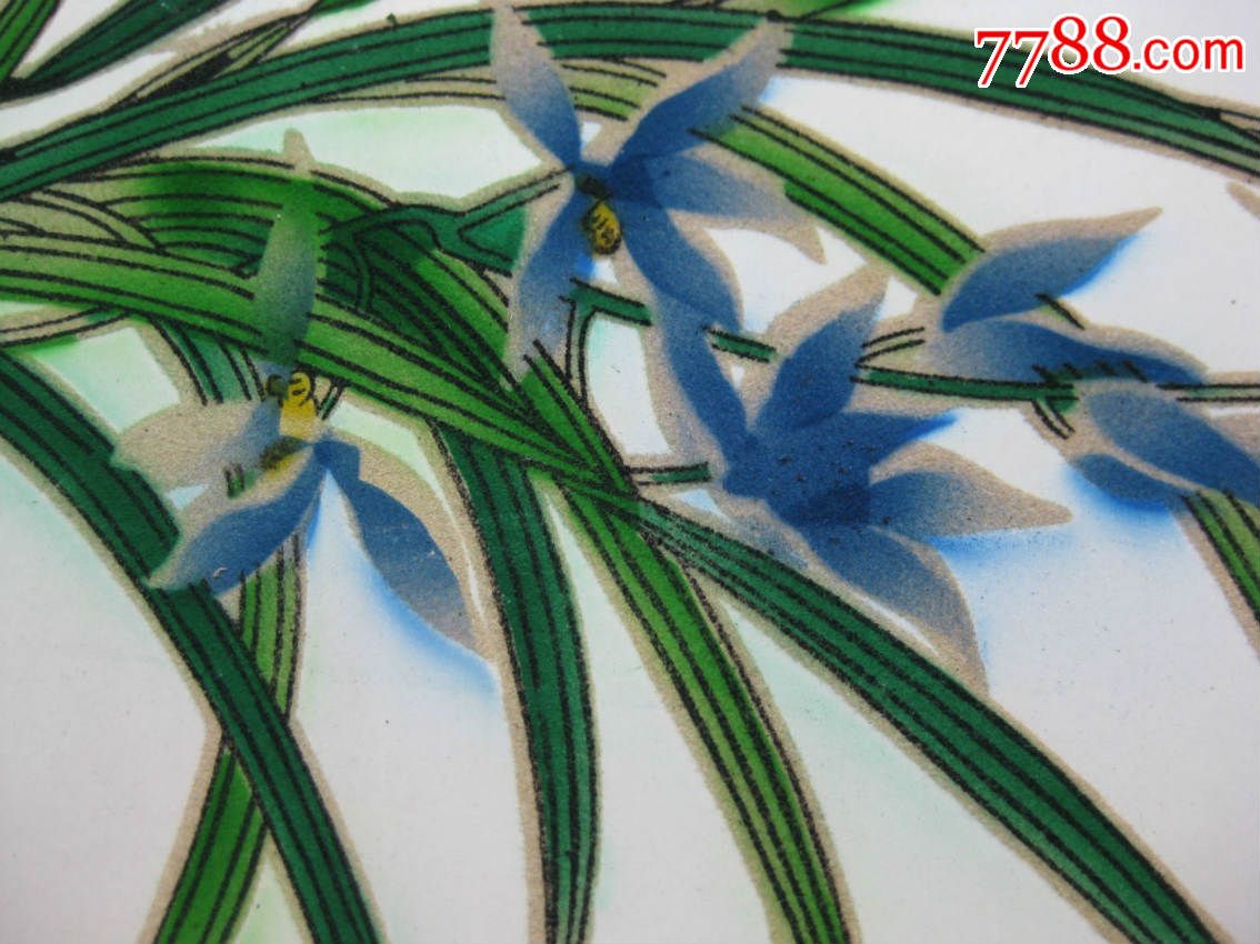 包老保真怀旧收藏80年代绒画《心灵美兰》图案精美