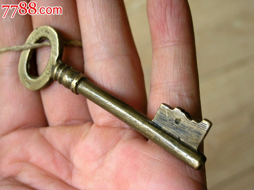 藏锁必备150607-民国边疆老式大号铜钥匙7.2cm