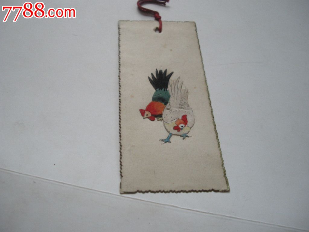 2只鸡的书签鸡是粘贴的