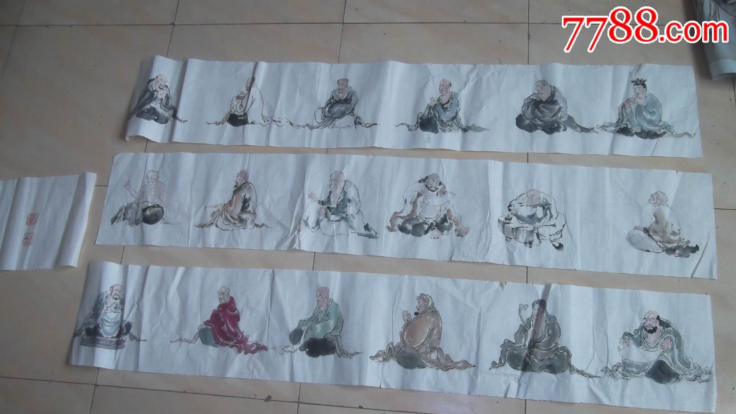 十八罗汉图国画,绝对是一流的画师,一流的作品,一流的藏品