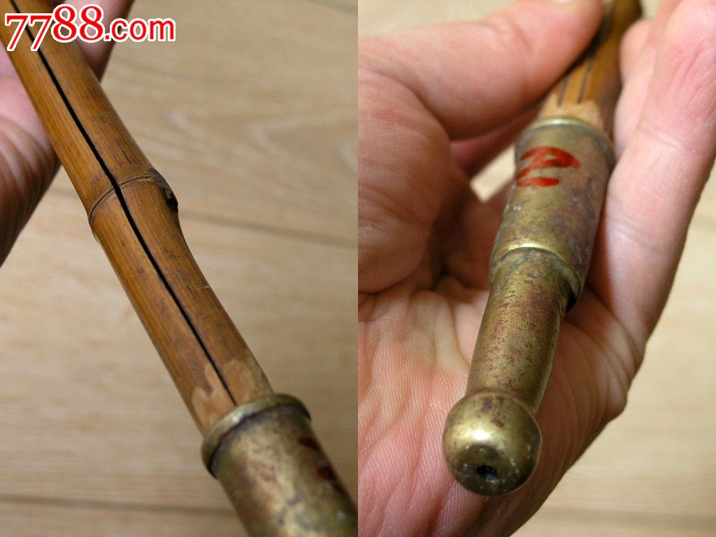 烟具收藏1507a01-边疆民族地区早期大号厚料老铜烟枪烟锅烟杆一套