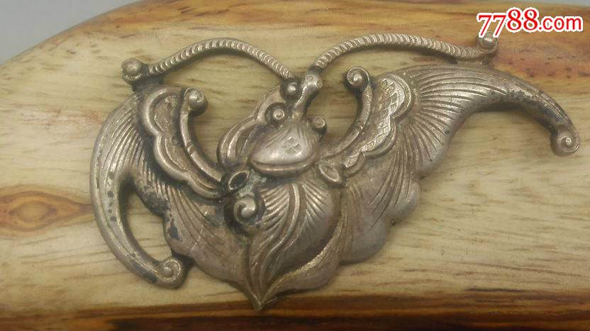 三生缘老银e052錾刻老银蝙蝠