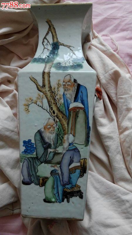 民国150件人物大方瓶(名家毛子荣作)