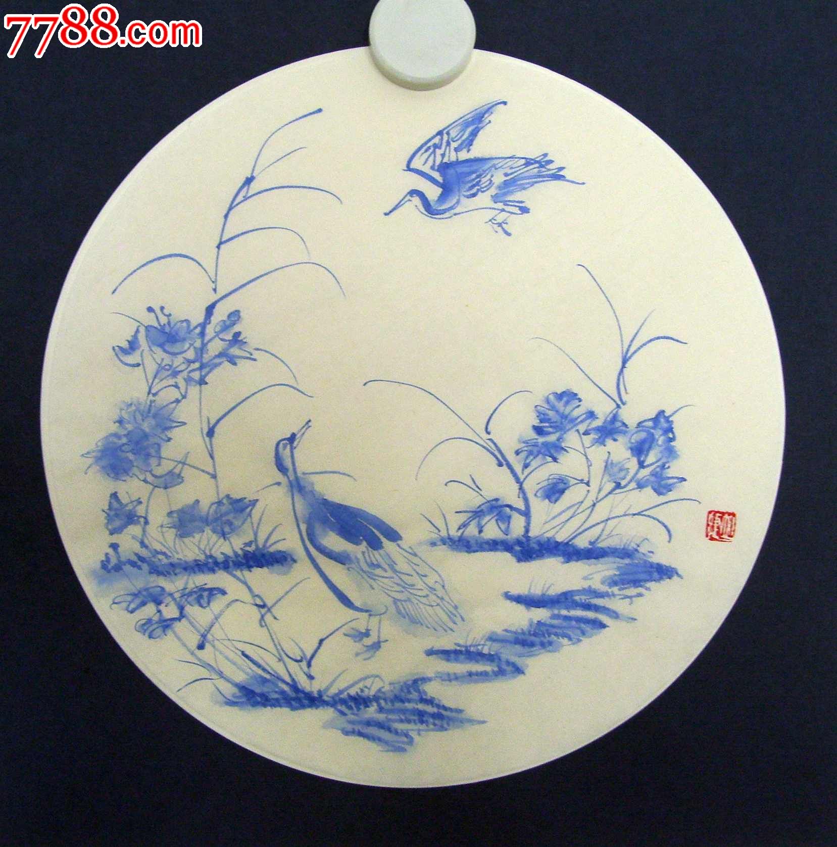 青花水墨,寒汀落雁