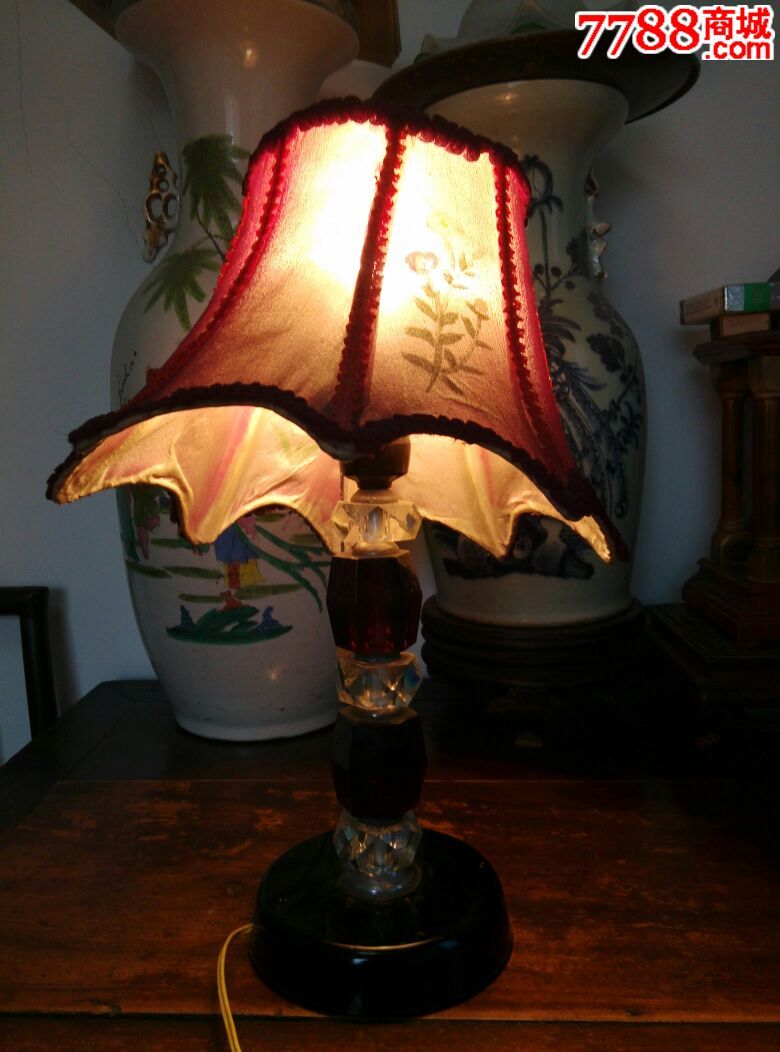 怀旧六七十年代玻璃料纱罩台灯