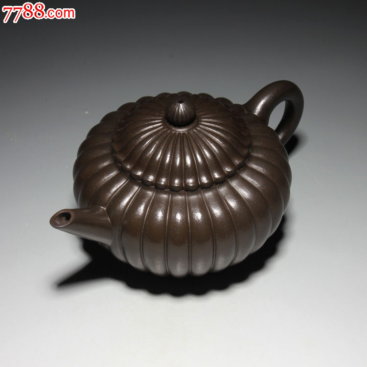 早期紫砂茶壶台湾回流高建芳筋纹器锦囊壶400cc