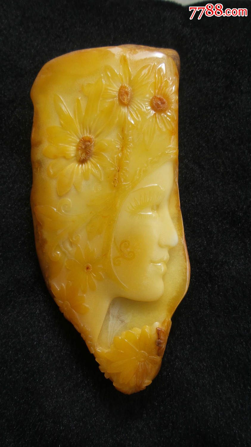 花仙子—缅甸黄龙玉-中国玉石雕刻大师董春玉作品