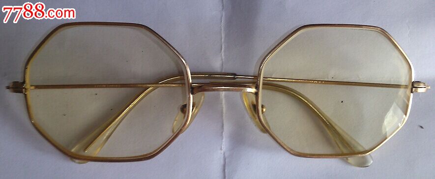 20世纪60年代法国morel厂的包金黄水晶"8棱"眼镜!