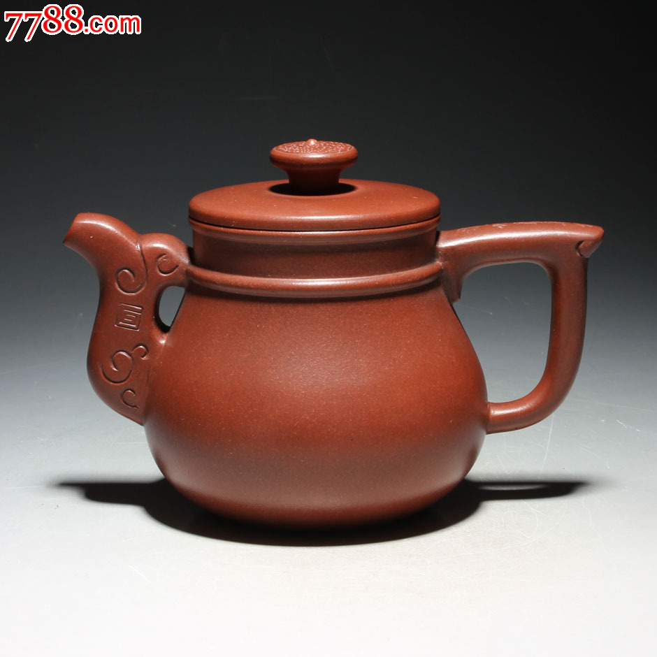 宜兴紫砂老壶陈仲美四方壶紫泥回流茶壶