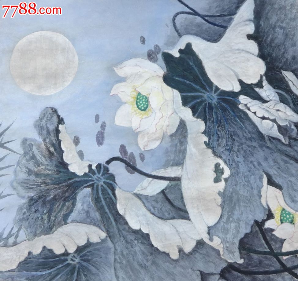 月色莲花-价格:150元-se32257798-花鸟国画原作-零售-7788收藏__收藏